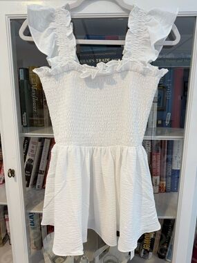 Amazon White Ruffle Smocked Camisole Top